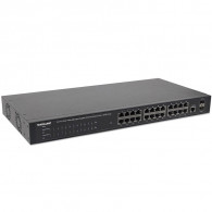 Switch Intellinet Web-Managed Peo 24-Port Gigabit 10/100/1000 +2 SFP Noir Switch Intellinet Web-Managed Peo 24-Port Gigabit 10/100/1000 +2 SFP Noir