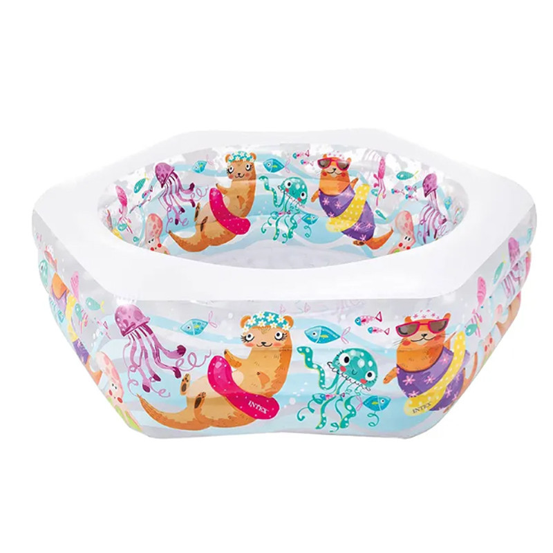 Piscine Gonflable Hexagonal Intex Avec Motif Océan Piscine Gonflable Hexagonal Intex Avec Motif Océan