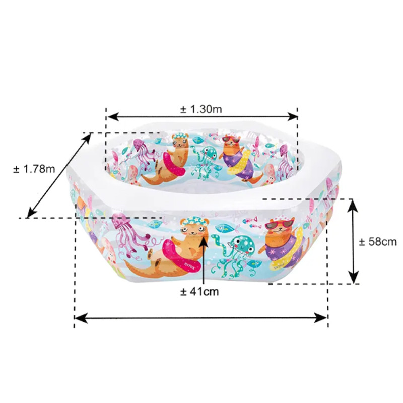 Piscine Gonflable Hexagonal Intex Avec Motif Océan