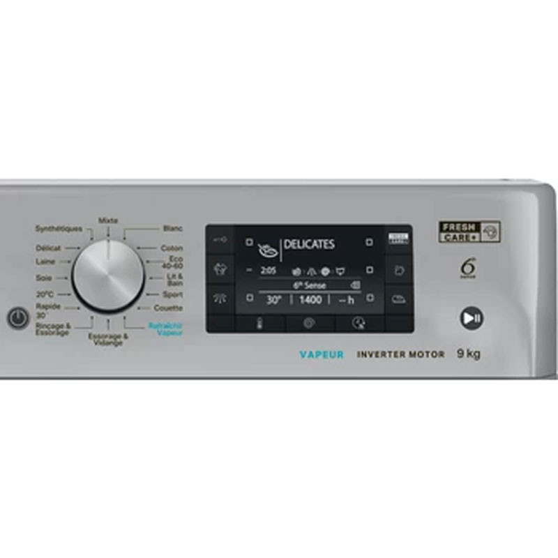 Machine à Laver Frontale Whirlpool 9Kg Inox en Tunisie