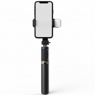 Selfie Bluetooth Avec Trépied Et Lampe Noir