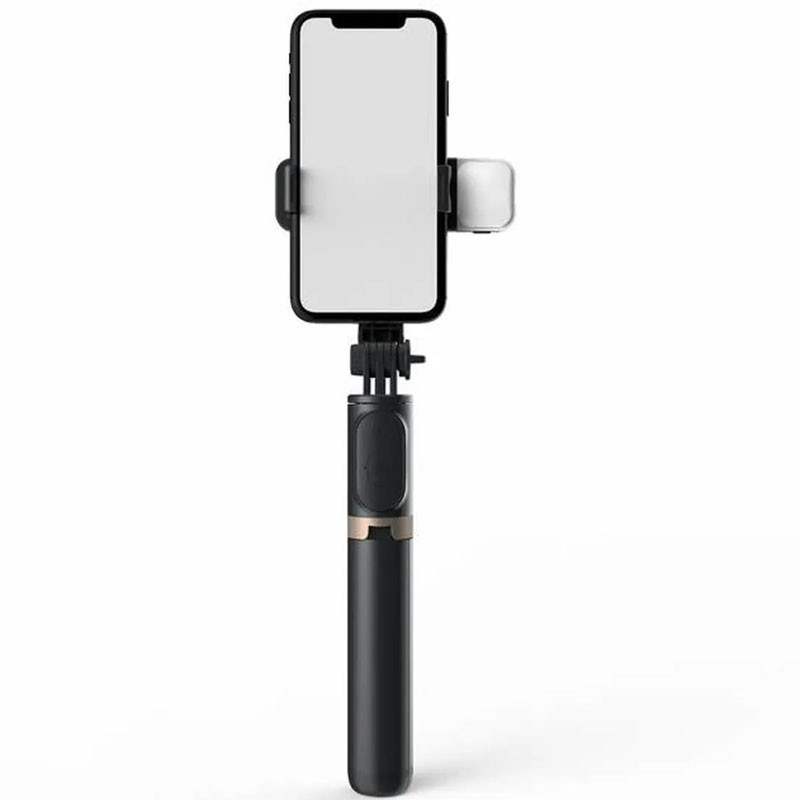 Selfie Bluetooth Avec Trépied Et Lampe Noir Selfie Bluetooth Avec Trépied Et Lampe Noir