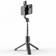 Selfie Bluetooth Avec Trépied Et Lampe Noir
