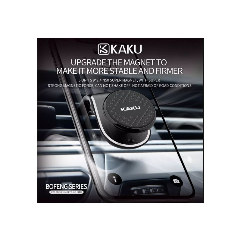 Support Voiture Magnétique KAKU Pour Smartphone Noir (KSC-252)