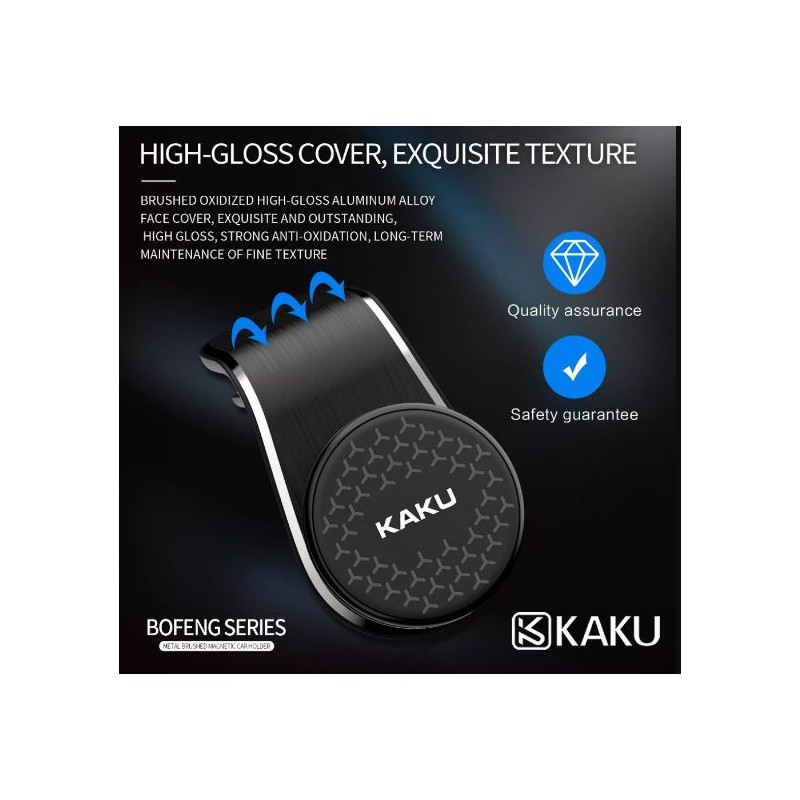 Support Voiture Magnétique KAKU Pour Smartphone Noir (KSC-252)