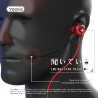 Écouteur Gaming Avec Micro Yookie Noir & Rouge