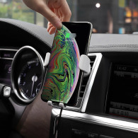 Support de voiture et Chargeur Sans fil Hoco CW17 Blanc