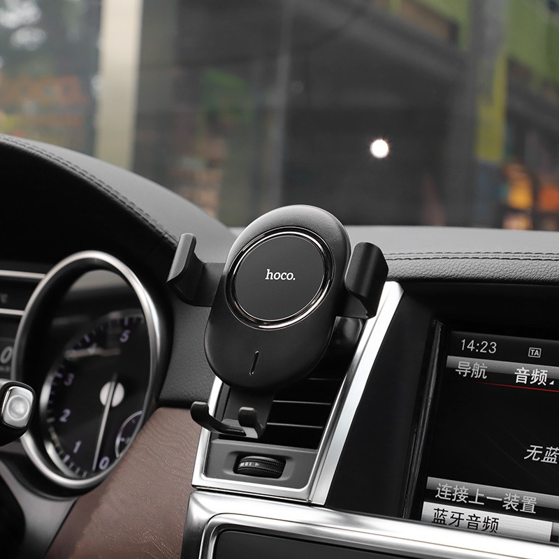 Support de voiture et Chargeur Sans fil Hoco CW17 Noir