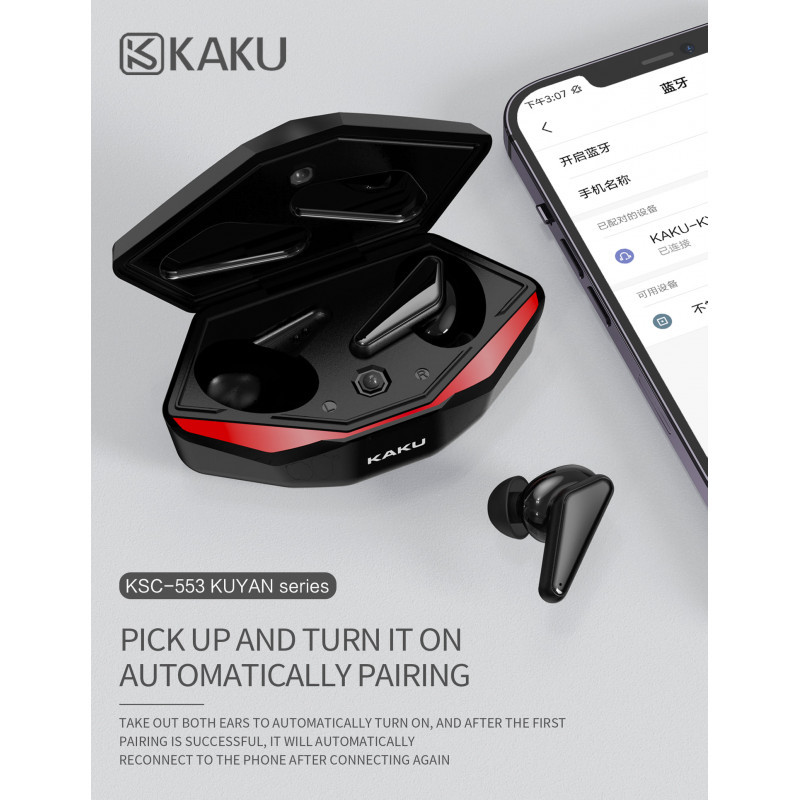 Écouteur Bluetooth GAMING Kaku KSC-553 Noir