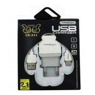 Chargeur Voiture Treqa + Câble USB Vers Type-C Blanc