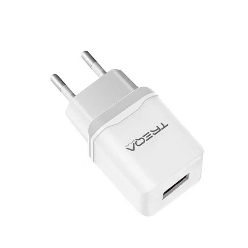 Chargeur Voiture Treqa + Câble USB Vers Type-C Blanc