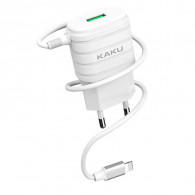 Chargeur Kaku 2A USB + Câble Intégré pour Iphone Blanc