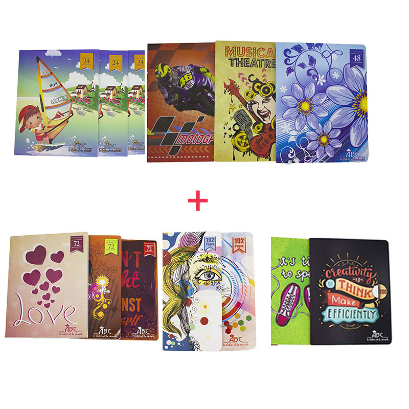 Pack 24/48/72 Cahier Supp et 24/48/72 Cahier ABC Assortie Pack 24/48/72 Cahier Supp et 24/48/72 Cahier ABC Assortie
