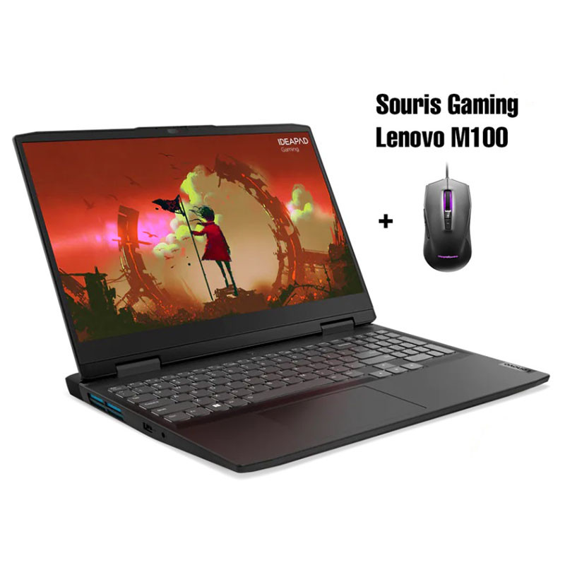 Pc Portable Lenovo IdeaPad Gaming 3 15ARH7 AMD Ryzen 7  16Go 512Go SSD Gris (82SB00CBFG)