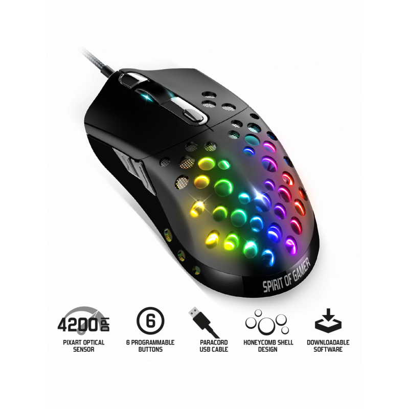 Souris Gaming Spirit Of Gamer Elite M80 Noir