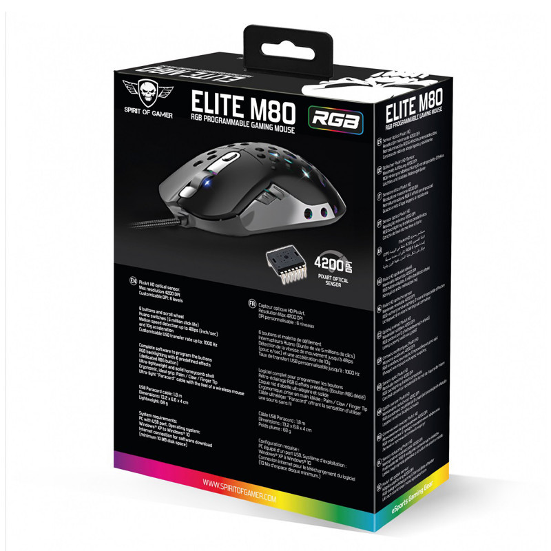 Souris Gaming Spirit Of Gamer Elite M80 Noir