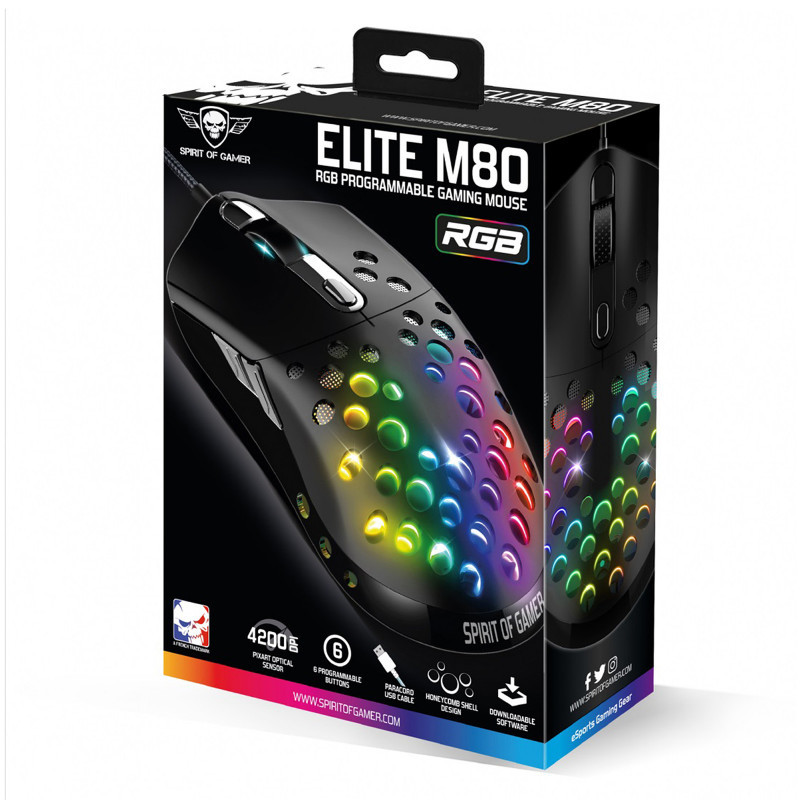Souris Gaming Spirit Of Gamer Elite M80 Noir
