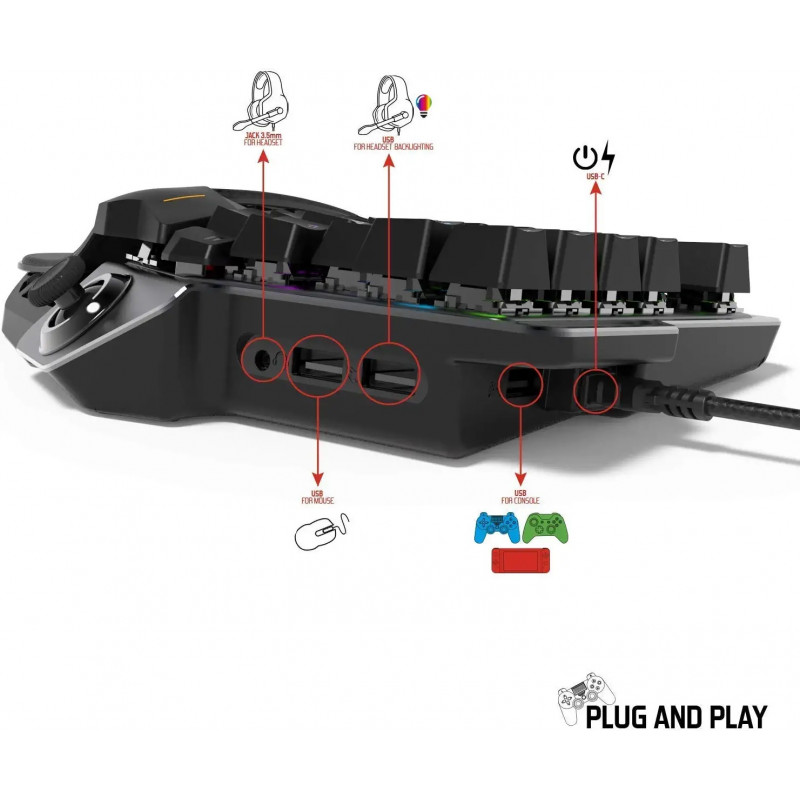 Ensemble Clavier & Souris Gaming Spirit Of Gamer Xpert-G900 Pour Console Noir
