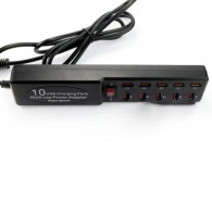 Multiprise USB Secteur Hub 10 Ports Noir
