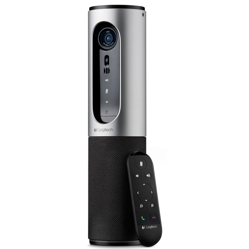 Caméra ConferenceCam portable Logitech avec haut-parleur Bluetooth Argent