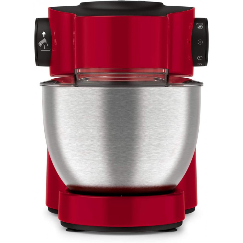 Robot Pétrin Moulinex 1100W Bol 4,6L 6 Vitesses + Blender 1,5L - Rouge