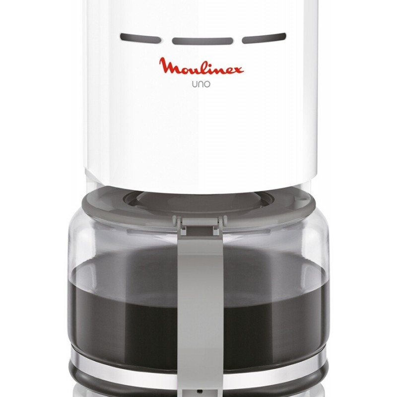 Cafetière Moulinex UNO 800W 12 Tasses - Gris & Blanc (FG121110)