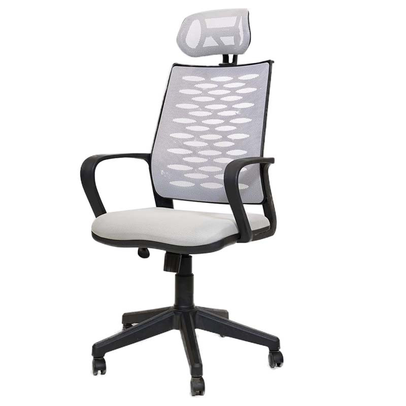 Chaise Atlas Mesh + Têtière Base Chrome Gris