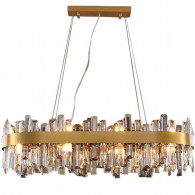 Lustre En Cristal Rectangulaire Diamètre 80 x 35 Cm