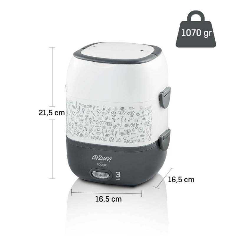 Boîte à Lunch Moderne Foodie Arzum Blanc (AR1073)