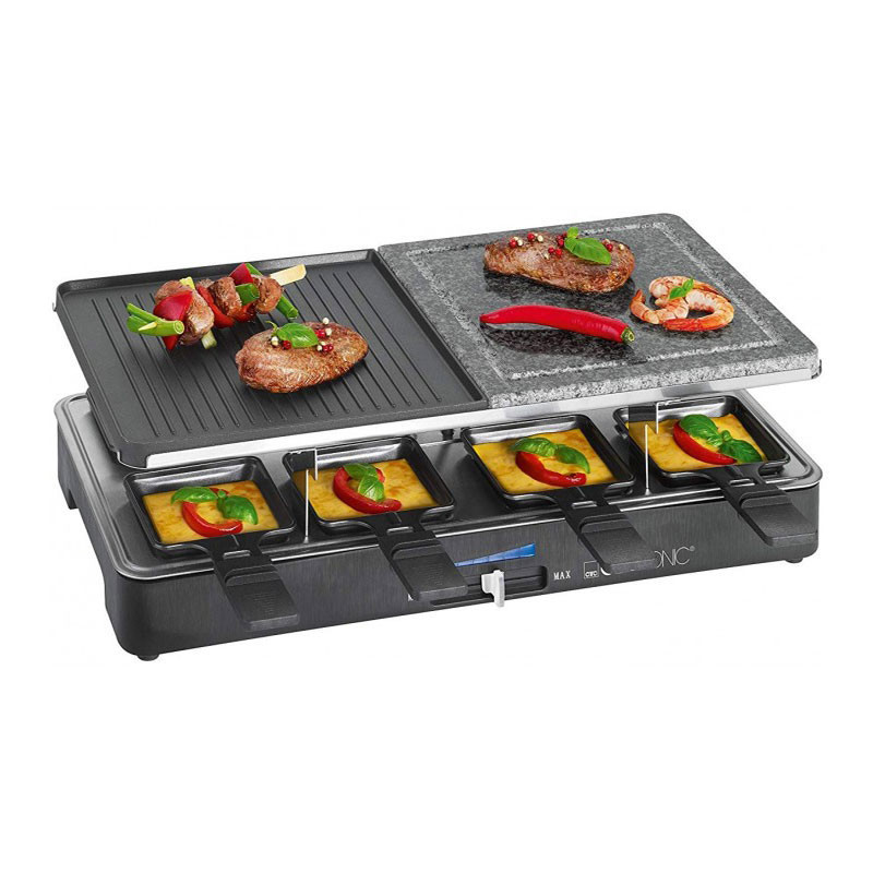 Raclette Grill Clatronic 2 En 1 1400 W Noir (RG-3518) Raclette Grill Clatronic 2 En 1 1400 W Noir (RG-3518)