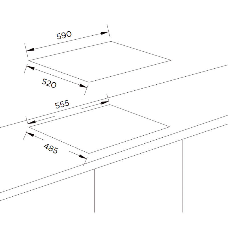 Plaque De Cuisson Premium AP 1641 BS02 4 Feux 60 Cm Noir