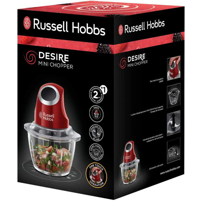 Mini Hachoir RUSSELL HOBBS Rouge (24660-56)