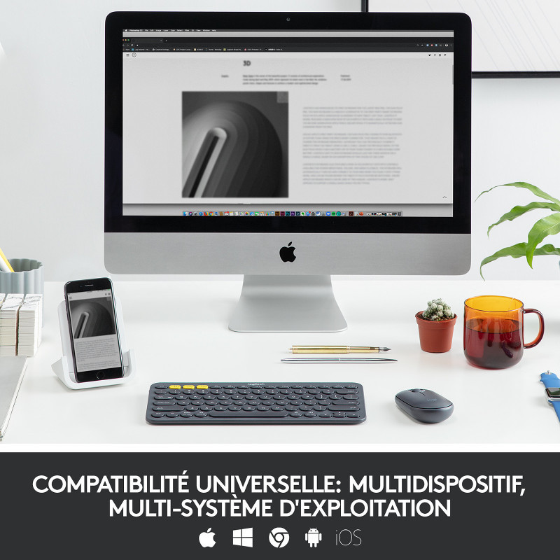 Clavier Sans Fil Logitech Multi-Dispositif K380 Noir