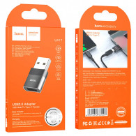 Adaptateur Hoco UA17 USB Vers Type-C Silver Adaptateur Hoco UA17 USB Vers Type-C Silver