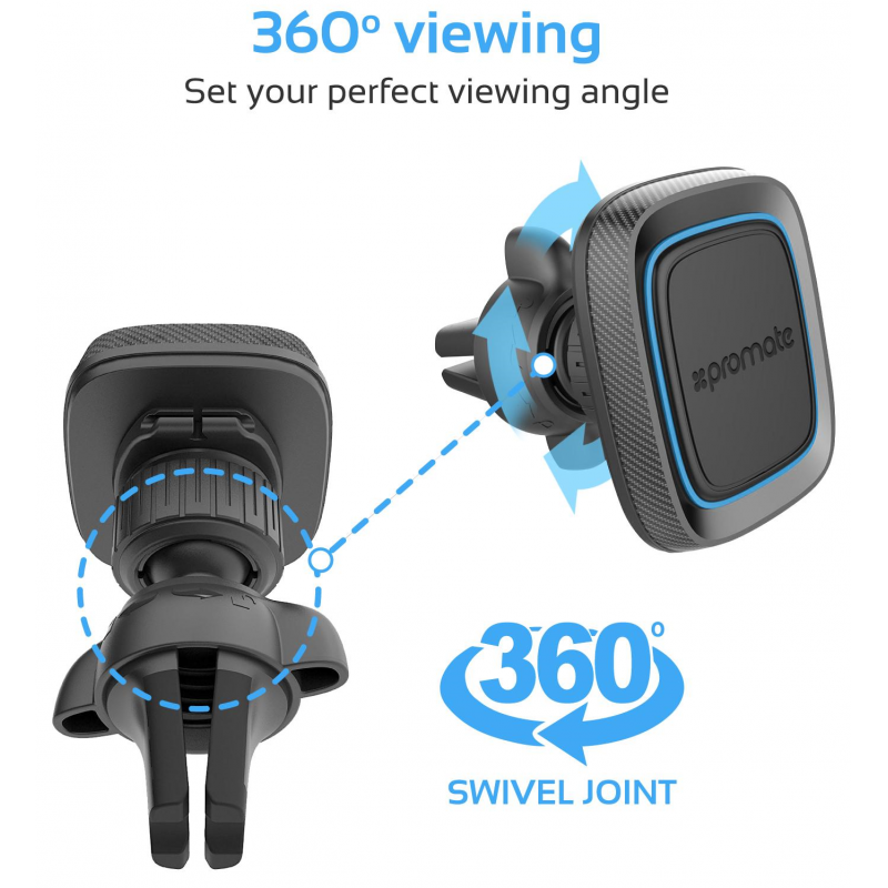Support Voiture Magnétique Promate Antidérapant Bleu