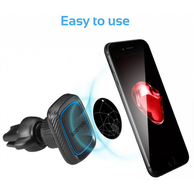Support Voiture Magnétique Promate Antidérapant Bleu