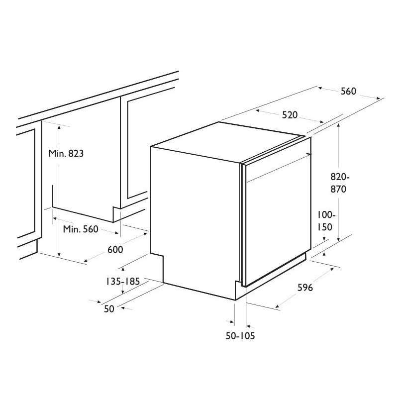 Lave-Vaisselle Focus 12 Couverts Noir F500B