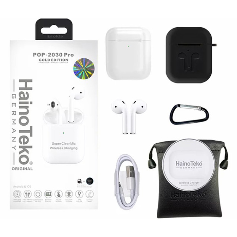 Écouteurs Bluetooth Haino Teko Pop 2030 Pro + Chargeur Sans Fil Blanc