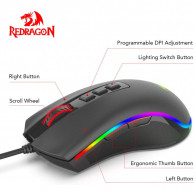 Souris Gaming Filaire Redragon Cobra FPS Noir