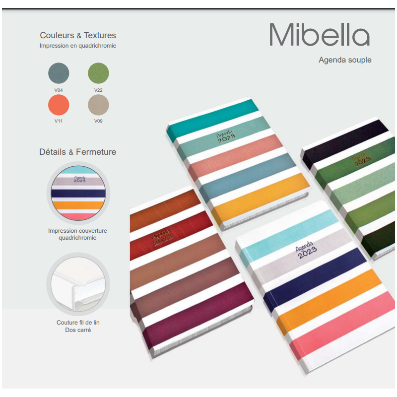 Agenda Souple Mibella 2023 Assorties