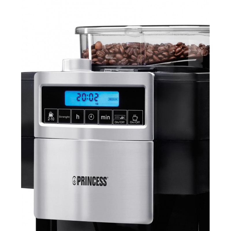 Cafetière Princess Avec Moulin à Café Intégré 1000 W  Noir (249402)