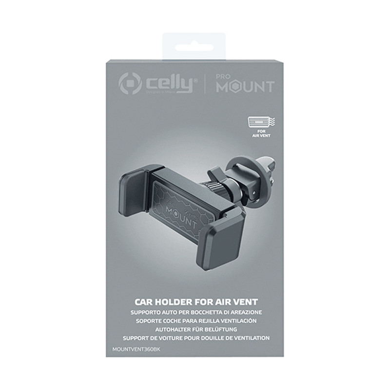Support Voiture Pour Smartphone Celly Mountvent Noir