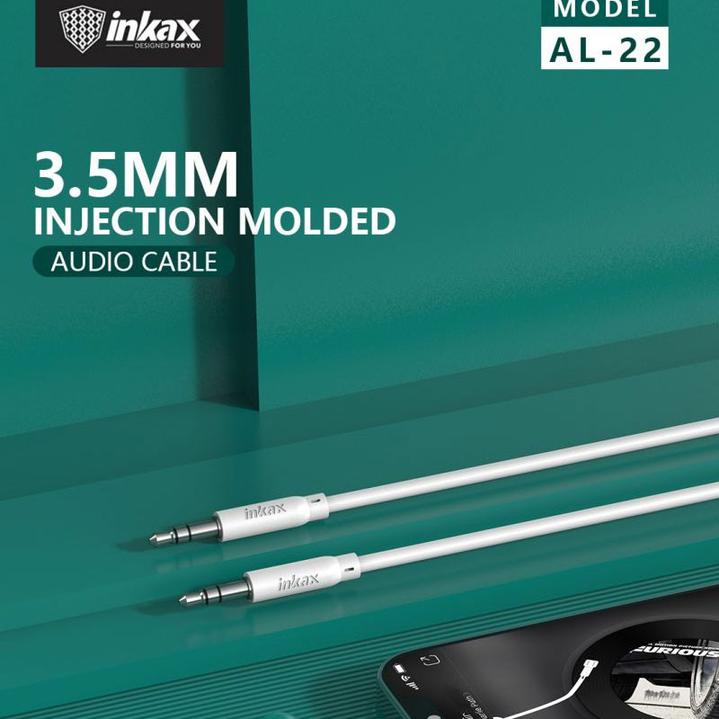 Câble Jack Auxiliaire Inkax AL-22 1M Blanc
