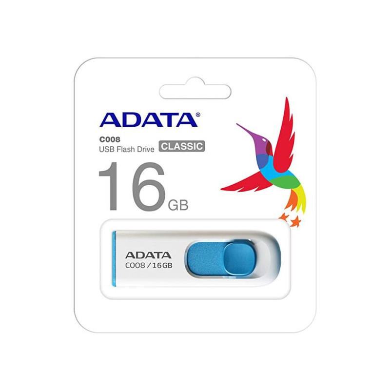 Clé USB Adata C008 16Go USB 2.0 Blanc & Bleu
