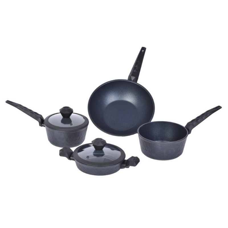 Set De Cuisine 6 Pièces Diamond Ocuisto Bio-Granite Gris Set De Cuisine 6 Pièces Diamond Ocuisto Bio-Granite Gris