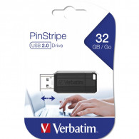 Clé USB Verbatim PinStripe USB 2.0 32 Go Noir Clé USB Verbatim PinStripe USB 2.0 32 Go Noir