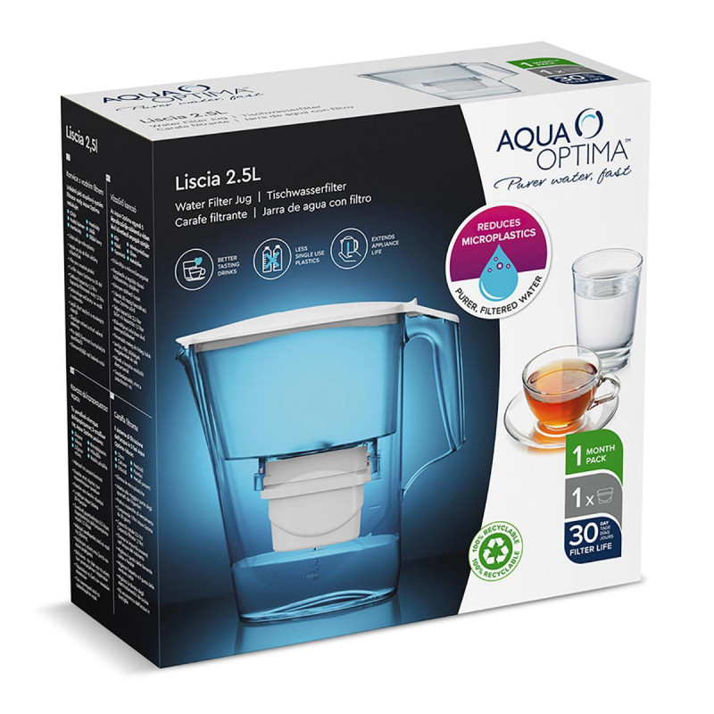 Carafe filtrante Aqua Optima Liscia Blanc