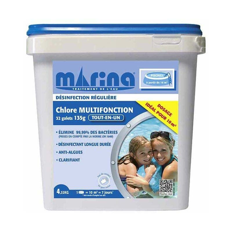 Chlore Marina Multifonction Galet 200G 4.32Kg