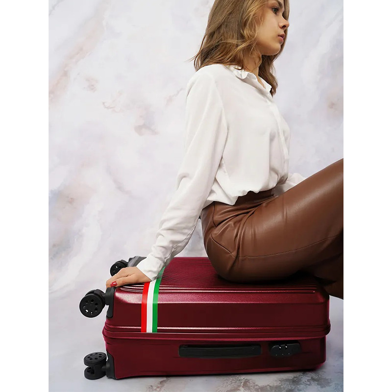Valise Francesco Ferellino Incassable Moyen Modèle Rouge Bordeaux
