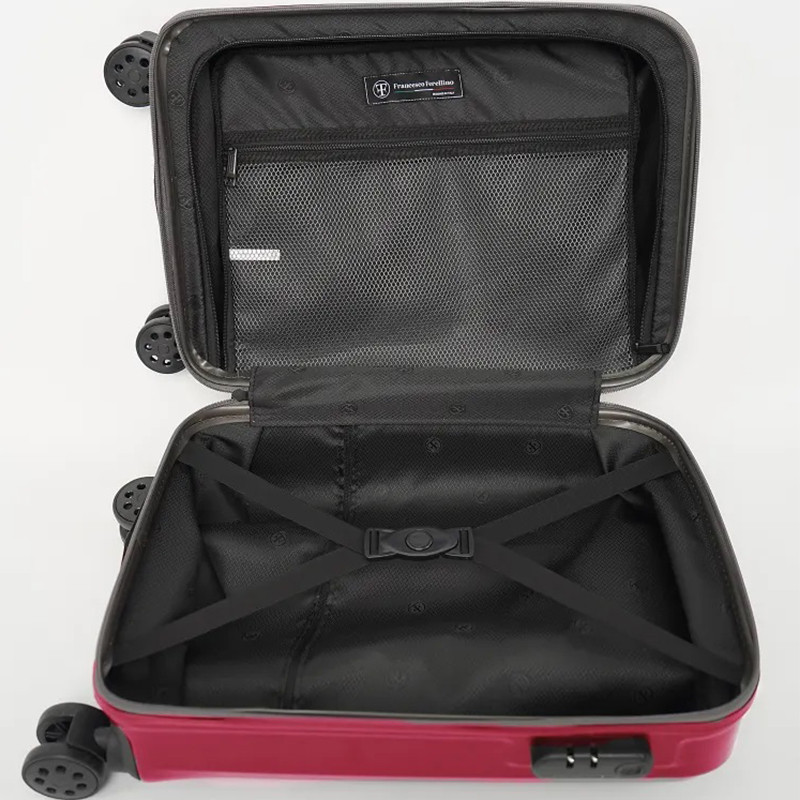 Set De Trois Valises Francesco Ferellino Incassable Rouge Bordeaux
